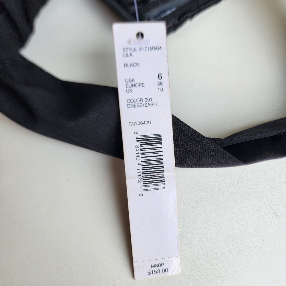 NWT $158 Gianni Bini One Shoulder Cocktail Dress Ruched Little Black Dress Sz 6 - Picture 8 of 11